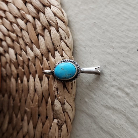 NWOT Native American Navajo Turquoise & Sterling Squash Blossom Pendant 🩵🎁❤️ - Picture 5 of 10